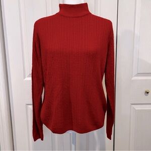 Vintage Crystal-Kobe Red Mock Turtleneck Sweater- Size XL